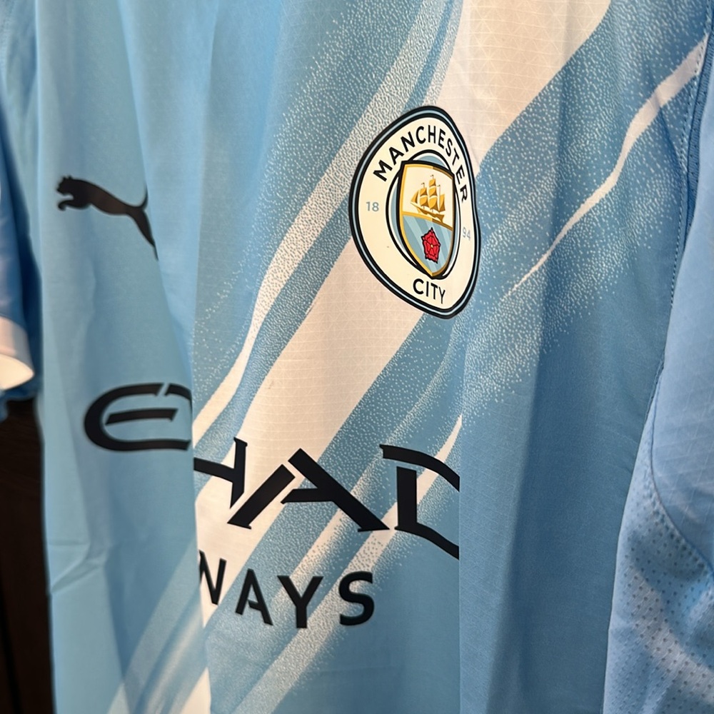 Erling Haaland Manchester City Puma 2025/26 Home Authentic Jersey - Sky Blue - Picture 5 of 7